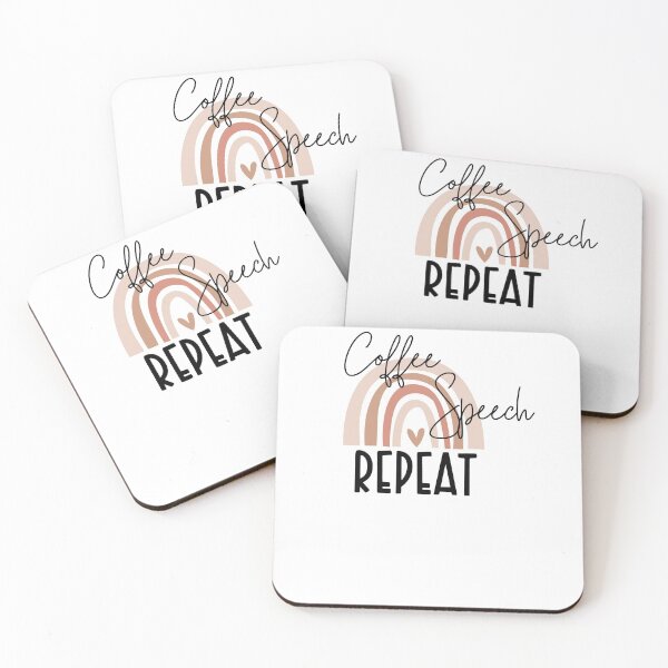 Item preview, Funny Coffee Speech Repeat - Coffee Speech Therapy - Coffee SLP Sign designed and sold by Run to Creations.