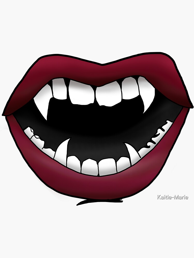 Vampire Fangs Sticker for Sale by Kaitie-Marie