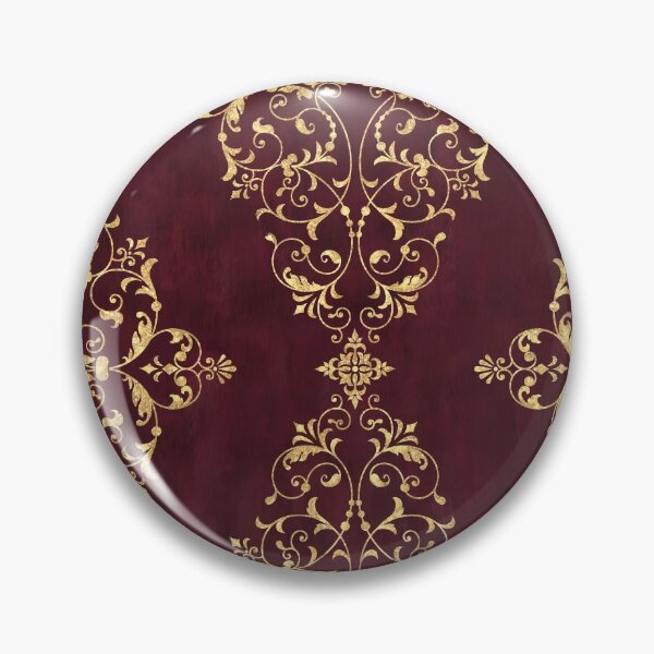 Item preview, Arabesque Floral Dream Motif Dark Red and Gold designed and sold by Octavia Soldani.