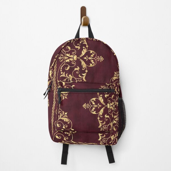 Item preview, Arabesque Floral Dream Motif Dark Red and Gold designed and sold by Octavia Soldani.