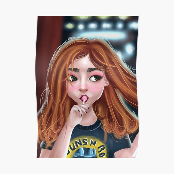 "Cute lollipop girl digital art illustrations " Poster for Sale by ferifystudio Redbubble