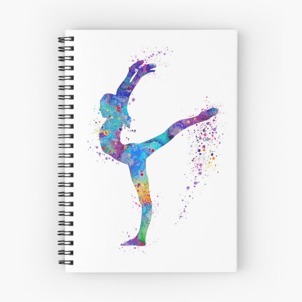 Artikelvorschau, Mädchen Gymnastik Aquarell Silhouette entworfen und verkauft von LotusGifts.