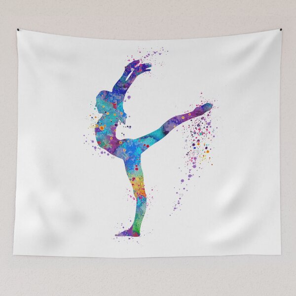 Item preview, Girl Gymnastics Watercolor Silhouette designed and sold by LotusGifts.
