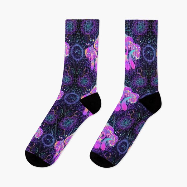 Item preview, Psychedelic seamless pattern with magic mushrooms designed and sold by Golden-Peace.