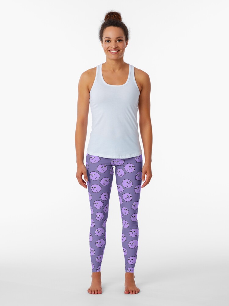 purple patterned leggings