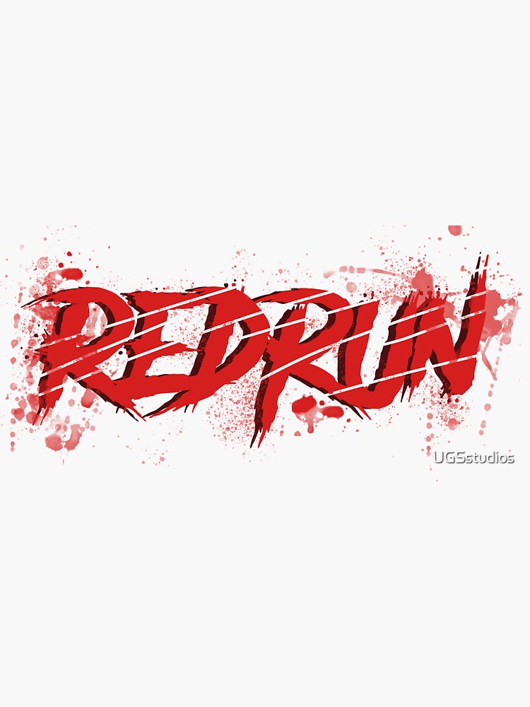 Thumbnail 3 of 3, Sticker, Redrun - Official game logo designed and sold by UGSstudios.