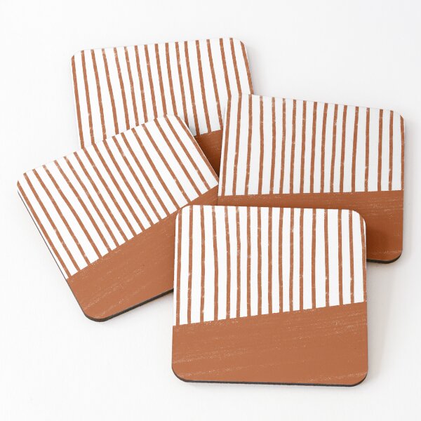 Item preview, Handmade Stripe Block Pattern (burnt orange/white) designed and sold by Design Minds Boutique.