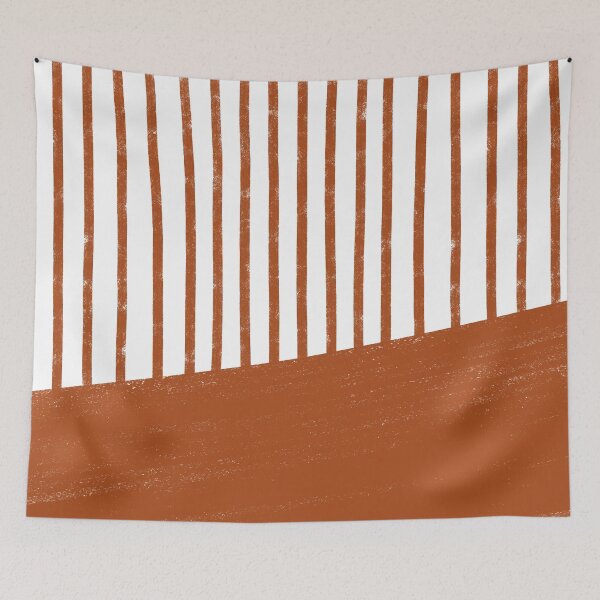 Item preview, Handmade Stripe Block Pattern (burnt orange/white) designed and sold by Design Minds Boutique.