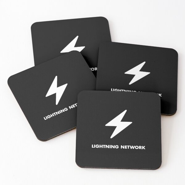 Item preview, Lightning Network (Bitcoin / Blitz / Weiss auf Schwarz) Version 4 designed and sold by NautilusMare.