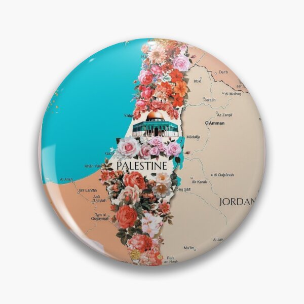 Item preview, Floral Roses Palestine Map Proud Palestinian Map Cities Al Quds Large City In Palestine County designed and sold by Dr.YesOrNo.