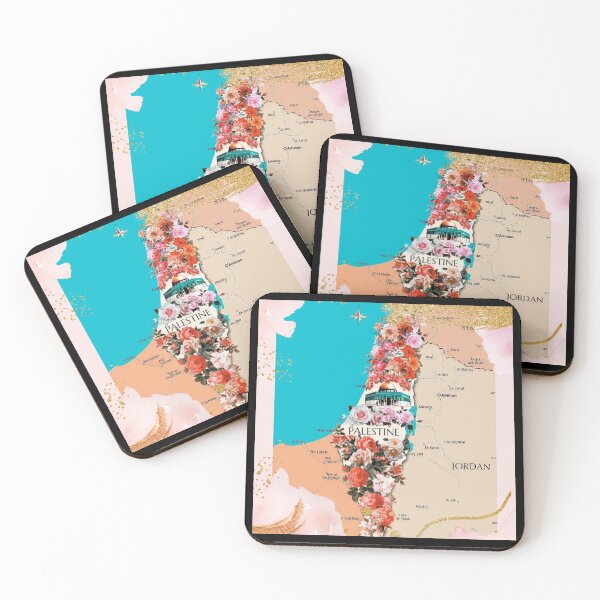 Item preview, Floral Roses Palestine Map Proud Palestinian Map Cities Al Quds Large City In Palestine County designed and sold by Dr.YesOrNo.