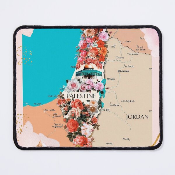 Item preview, Floral Roses Palestine Map Proud Palestinian Map Cities Al Quds Large City In Palestine County designed and sold by Dr.YesOrNo.