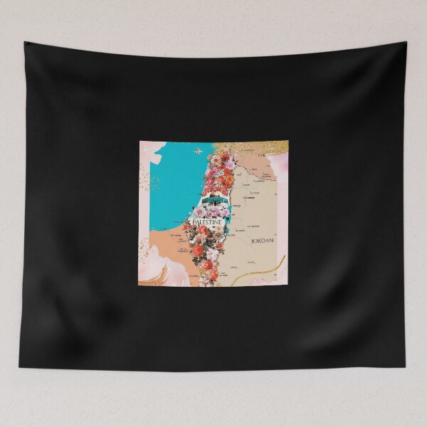 Item preview, Floral Roses Palestine Map Proud Palestinian Map Cities Al Quds Large City In Palestine County designed and sold by Dr.YesOrNo.