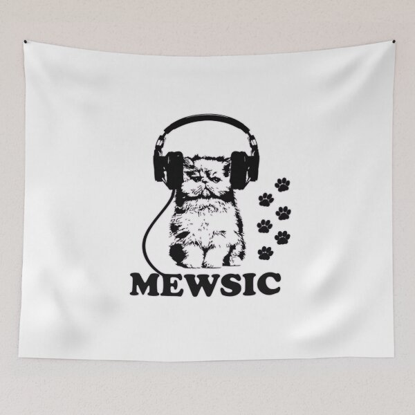 Item preview, Mewsic Art Cat paw With Headphones Drawing  designed and sold by Havic  Tees.