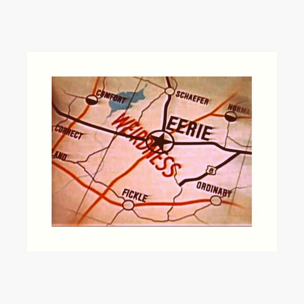 Item preview, Eerie Indiana map in sepia designed and sold by froodle.