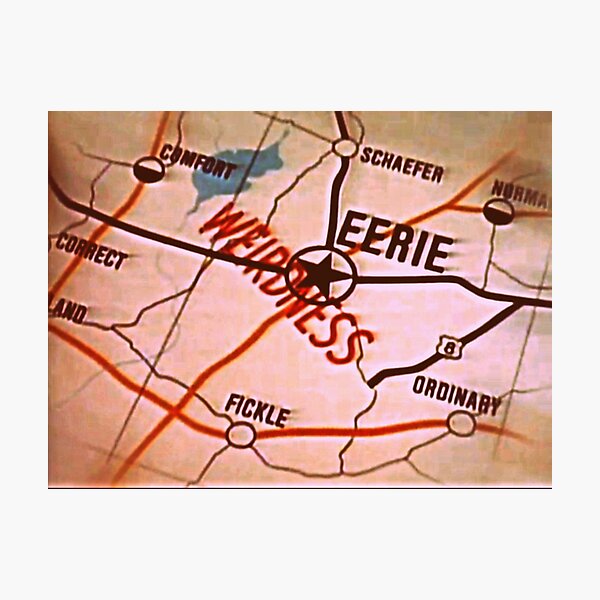 Item preview, Eerie Indiana map in sepia designed and sold by froodle.