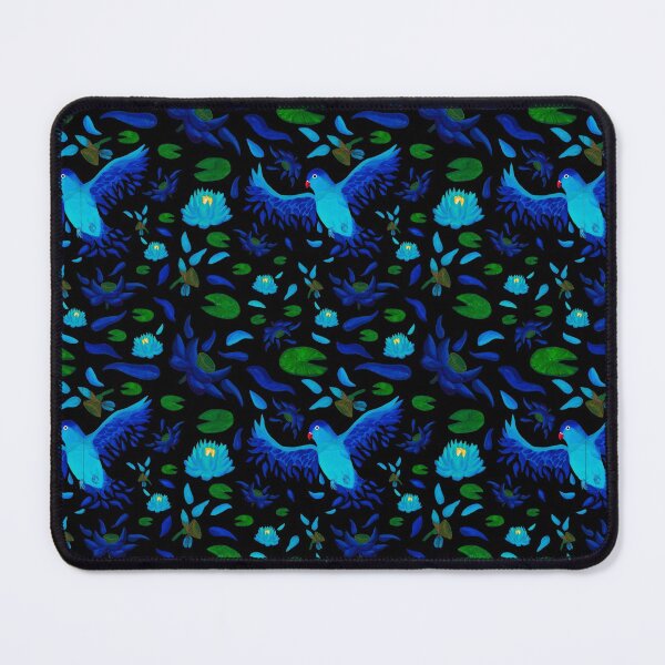Item preview, From Lotus to Lovebird Pattern - Turquoise & Black designed and sold by EcoElsa.