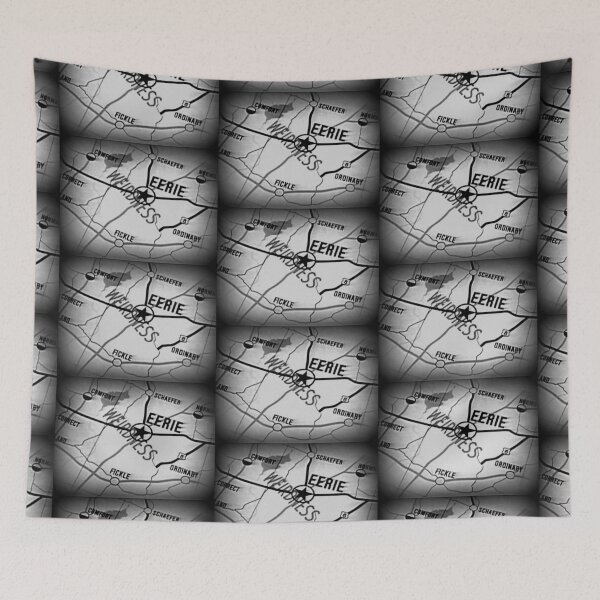 Item preview, Eerie Indiana map in greyscale designed and sold by froodle.