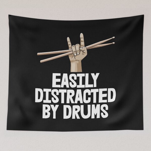 Item preview, Easily Distracted By Drums designed and sold by Bendthetrend.