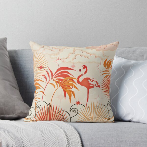 Item preview, Coral Orange Flamingo at the Beach designed and sold by fontspree.