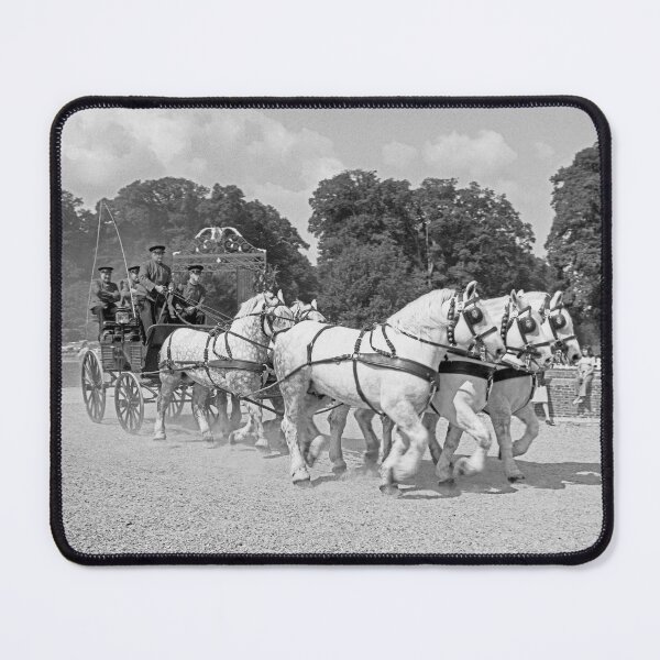 Item preview, r2731/ 14 Nostalgie " Le Haras du Pin " Finition 2021 " Caléche et chevaux en action (n&b)(t) Olavia-Olao Okaio Créations designed and sold by o.okaïo.