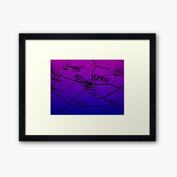 Item preview, Eerie Indiana map in blue and purple designed and sold by froodle.