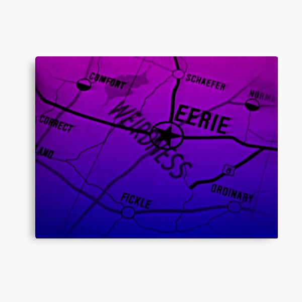 Item preview, Eerie Indiana map in blue and purple designed and sold by froodle.