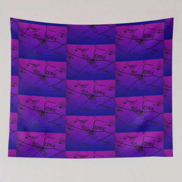Item preview, Eerie Indiana map in blue and purple designed and sold by froodle.