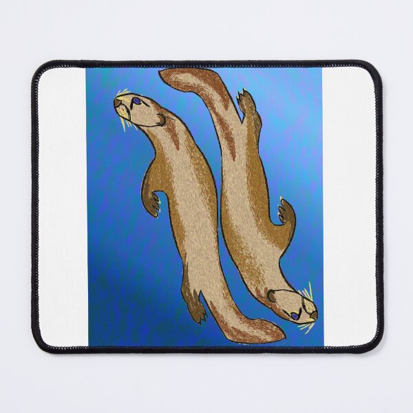 Item preview, Blue background Otter Buddies designed and sold by NatureDesigned.