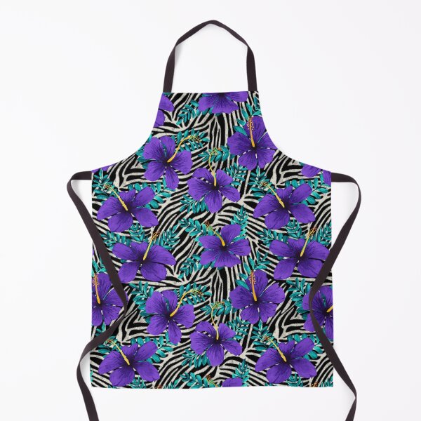 Item preview, Purple Hibiscus and Zebra Stripes Teal designed and sold by artlovepassion.