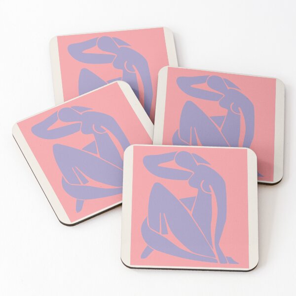Item preview, Henri Matisse Nude, Papier Decoupes Art violette pink back, Matisse Cutout's Wall Art designed and sold by re-make-.