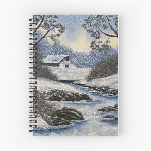 Item preview, Winter farm acrylic on canvas designed and sold by JennBBDesigns.