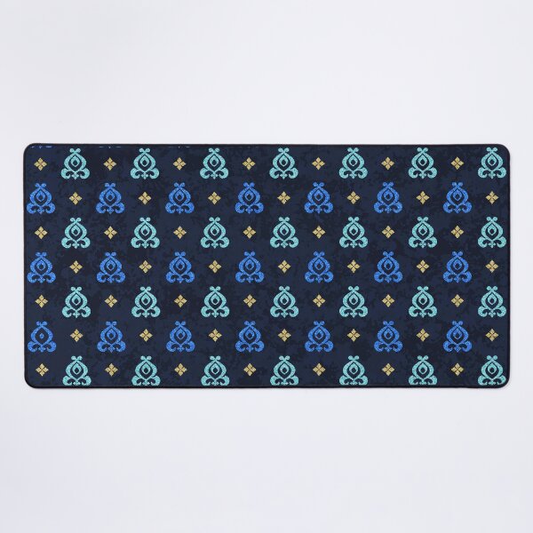 Item preview, Moroccan Fleur-de Lis in Gold & Blues designed and sold by ReesDesigns.