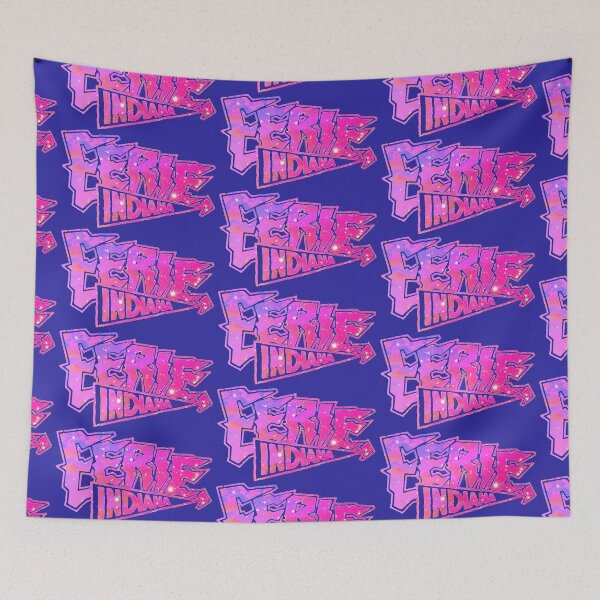 Item preview, Eerie Indiana logo in blue and pink designed and sold by froodle.