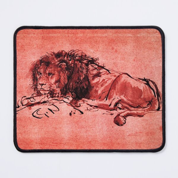 Item preview, CAPE LION LYING DOWN by Rembrandt Red Black Drawing designed and sold by BulganLumini.