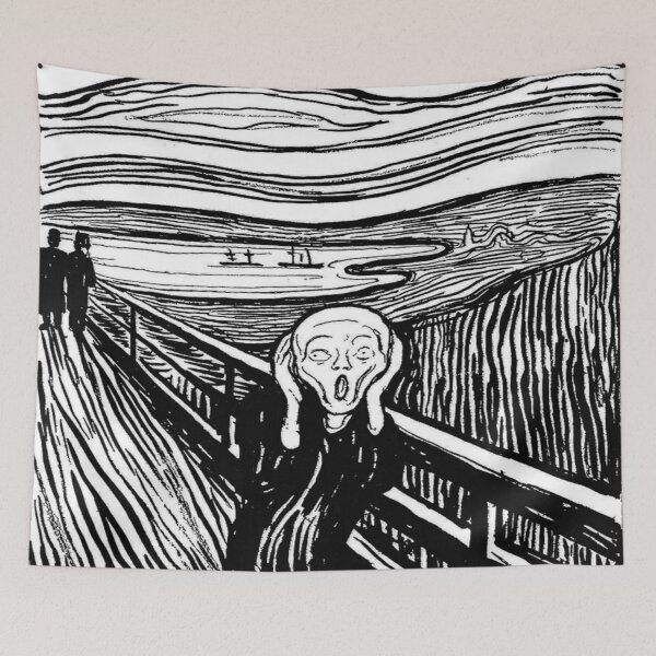 Item preview, Edvard Munch - The Scream ,black, white designed and sold by Vivanne-art.