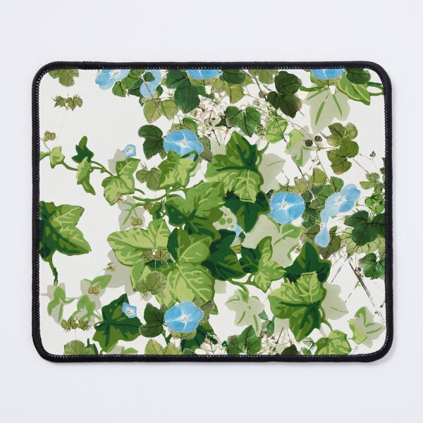 Item preview, IVY LEAVES AND  MORNING GLORIES Blue Green White Floral designed and sold by BulganLumini.