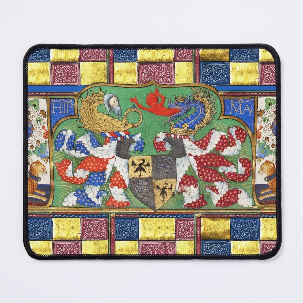 Item preview, MEDIEVAL HERALDIC,COAT OF ARMS SFORZA ,DRAGON HELMETS AND GHEPARDS designed and sold by BulganLumini.