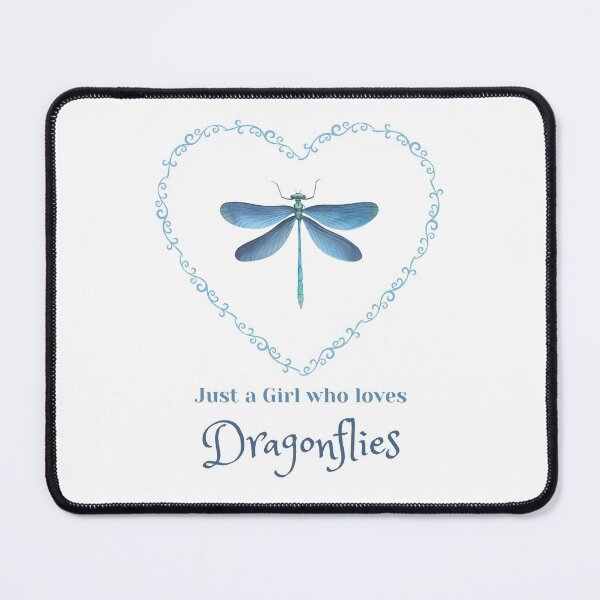 Item preview, Just a Girl Who Loves Dragonflies, Blue Dragonfly in a Swirl Heart designed and sold by JRice66.