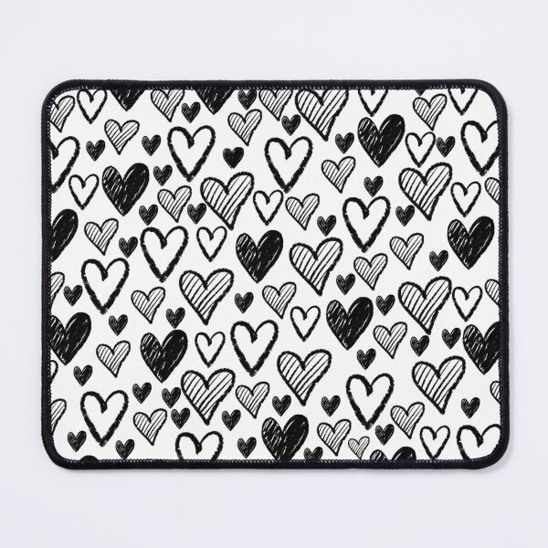 Item preview, Black and white doodle chalk heart pattern designed and sold by Zendays.