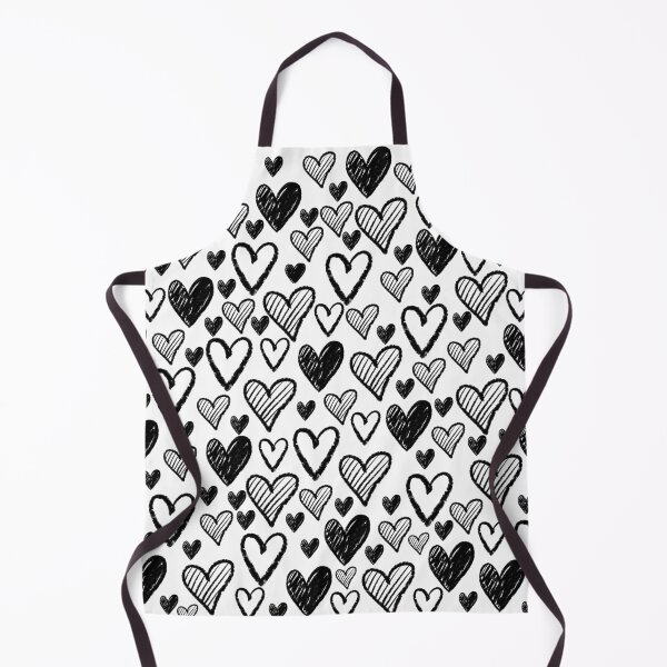 Item preview, Black and white doodle chalk heart pattern designed and sold by Zendays.