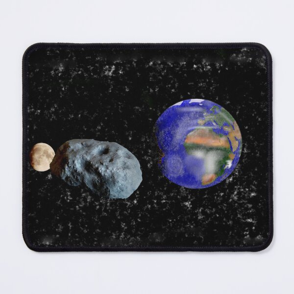 Item preview, the earth moon and a passing asteroid designed and sold by 6059.