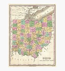 Lámina fotográfica Mapa vintage de Ohio (1827)