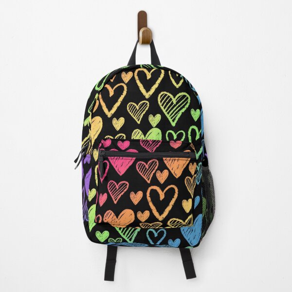 Item preview, Rainbow doodle chalk heart pattern designed and sold by Zendays.