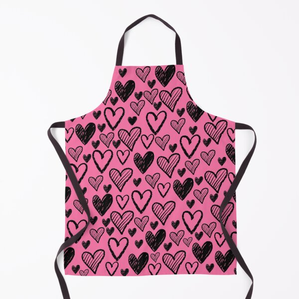 Item preview, Pink and black doodle chalk heart pattern designed and sold by Zendays.