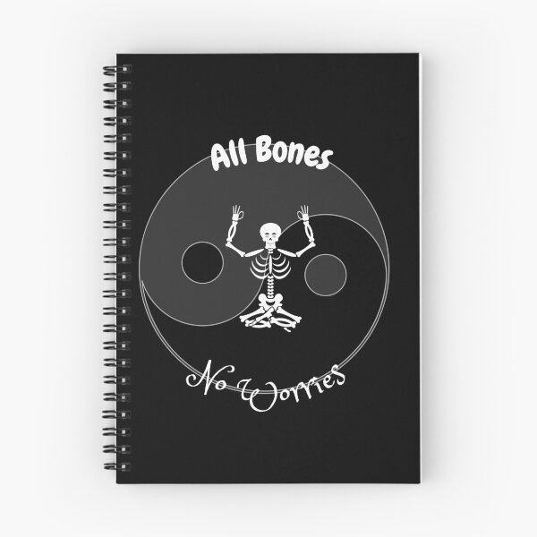 Item preview, All Bones No Worries Meditating Skull Skeleton designed and sold by QLityProducts.