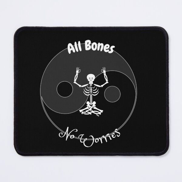 Item preview, All Bones No Worries Meditating Skull Skeleton designed and sold by QLityProducts.