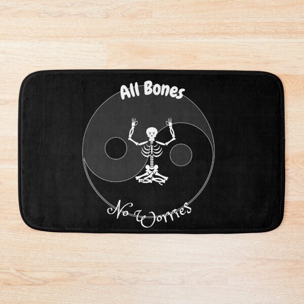 Item preview, All Bones No Worries Meditating Skull Skeleton designed and sold by QLityProducts.