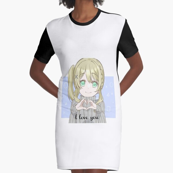 l love you Graphic T-Shirt Dress