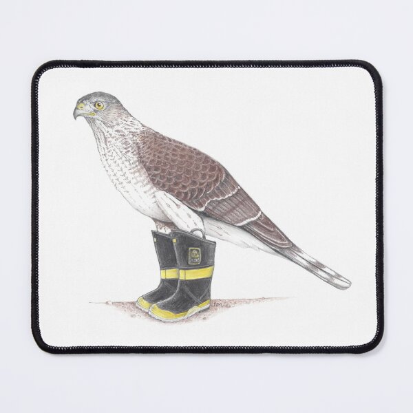 Item preview, Cooper's Hawk in Firefighter Boots designed and sold by JimsBirds.